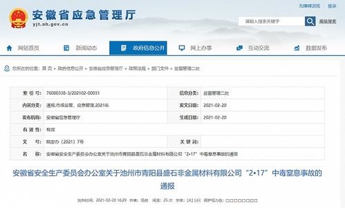 安徽通報中毒窒息事故 未采取防護措施進窯致2死1傷，凸顯安全監管與辦公平臺開發重要性